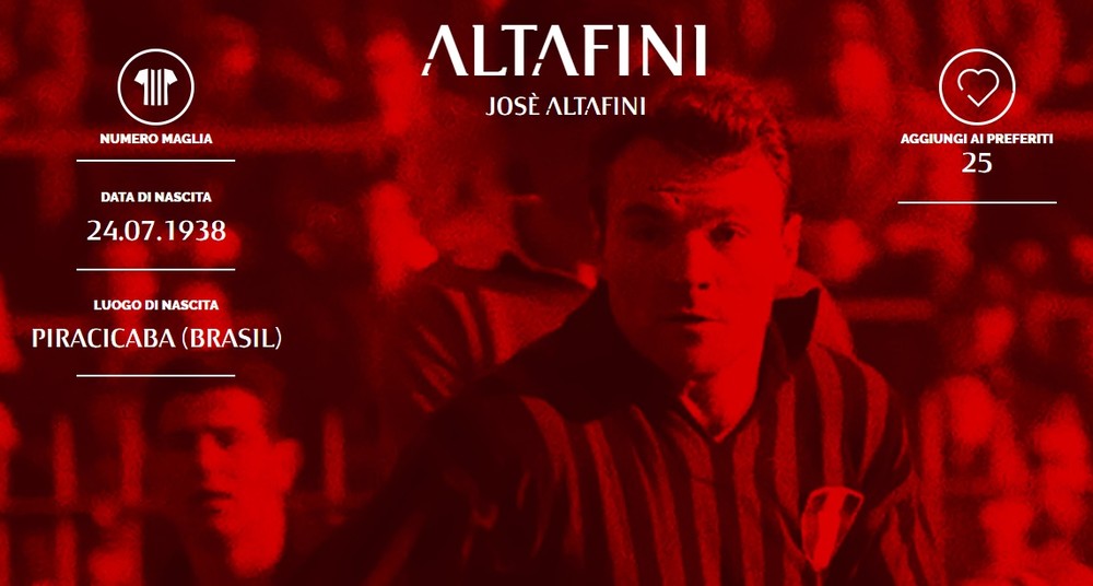 Milan homenageia José Altafini, o nosso Mazzola, campeão da Copa de 58